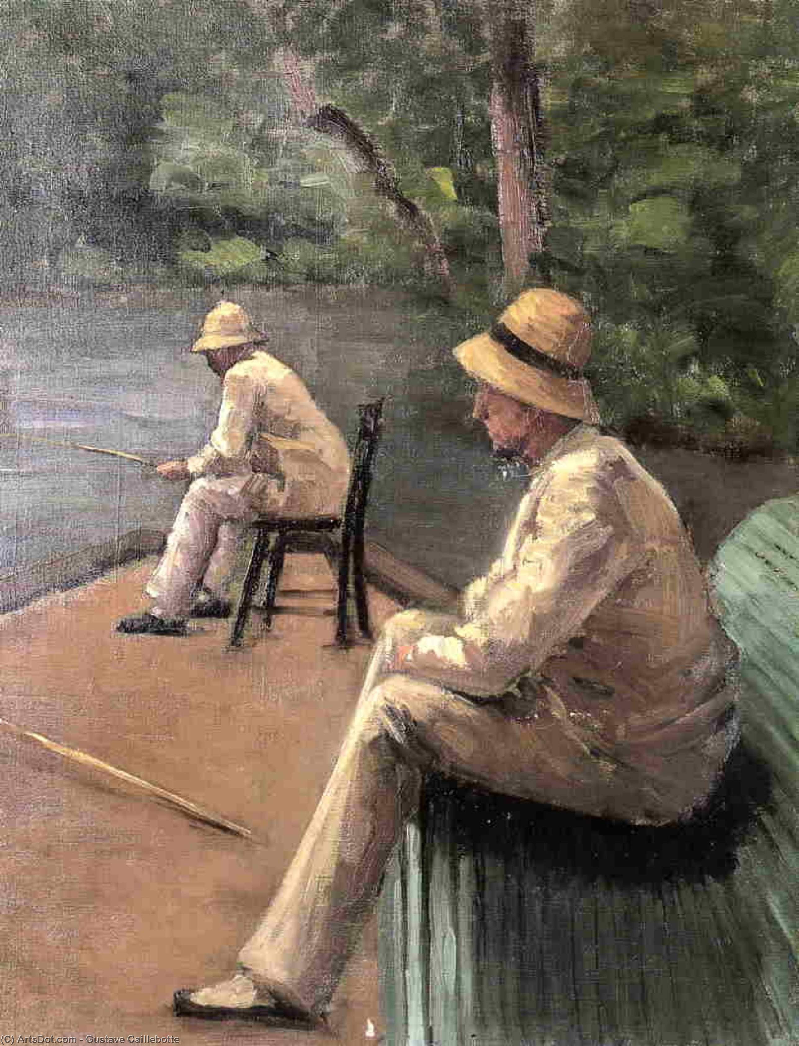 Wikioo.org - The Encyclopedia of Fine Arts - Painting, Artwork by Gustave Caillebotte - Fishermen on the Banks of the Yerres