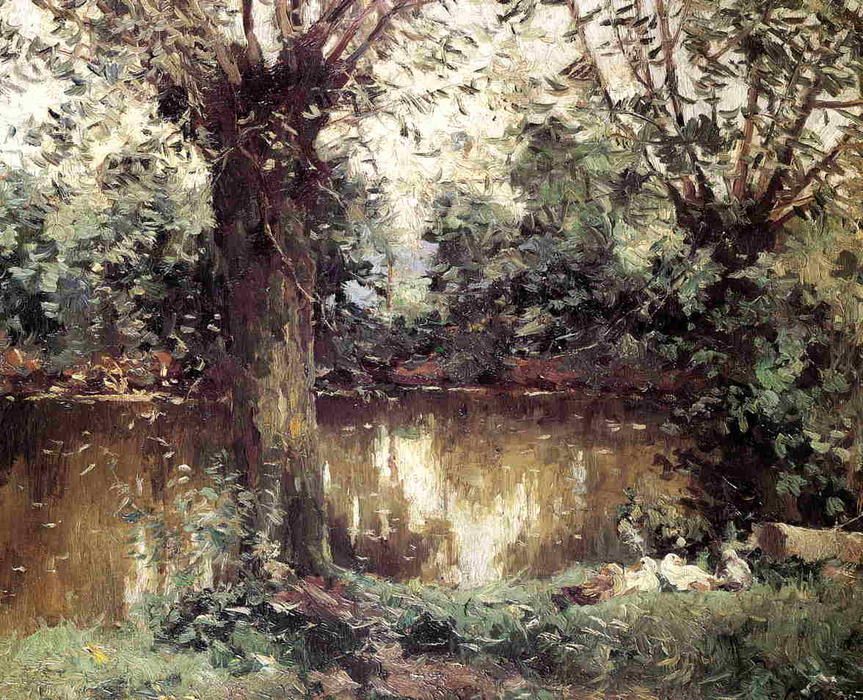 Wikioo.org - The Encyclopedia of Fine Arts - Painting, Artwork by Gustave Caillebotte - Landscape, Banks of the Yerres