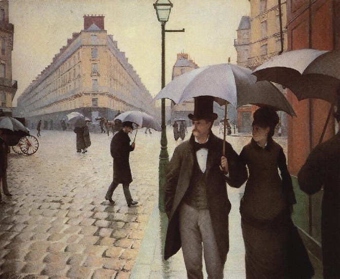 Wikioo.org - The Encyclopedia of Fine Arts - Painting, Artwork by Gustave Caillebotte - Paris street, Rainy Day