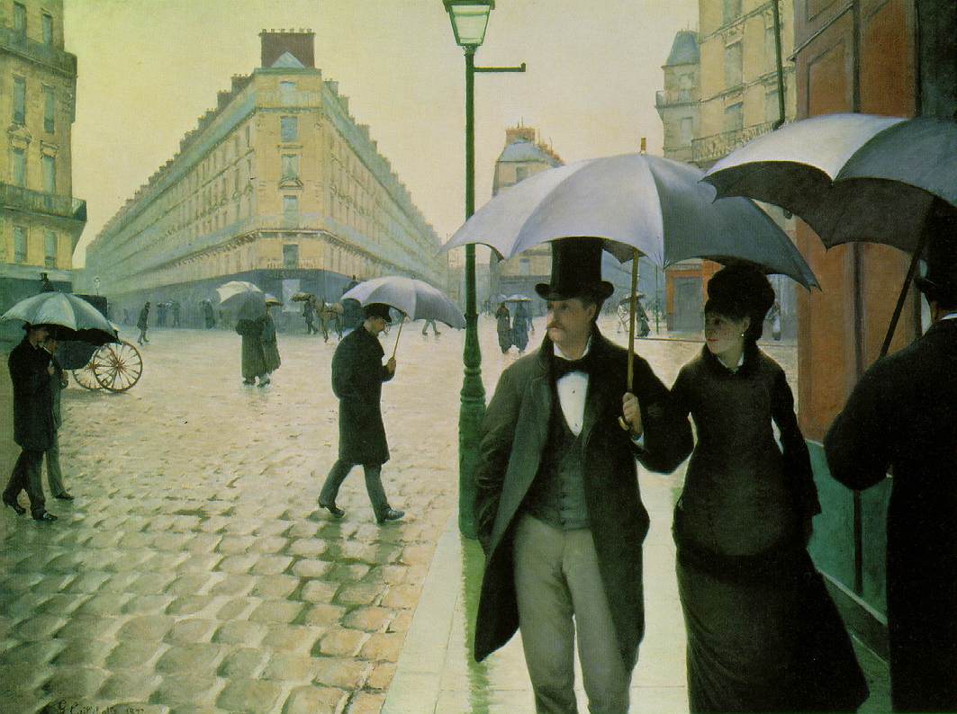 WikiOO.org - Encyclopedia of Fine Arts - Festés, Grafika Gustave Caillebotte - Paris street, Rainy Day