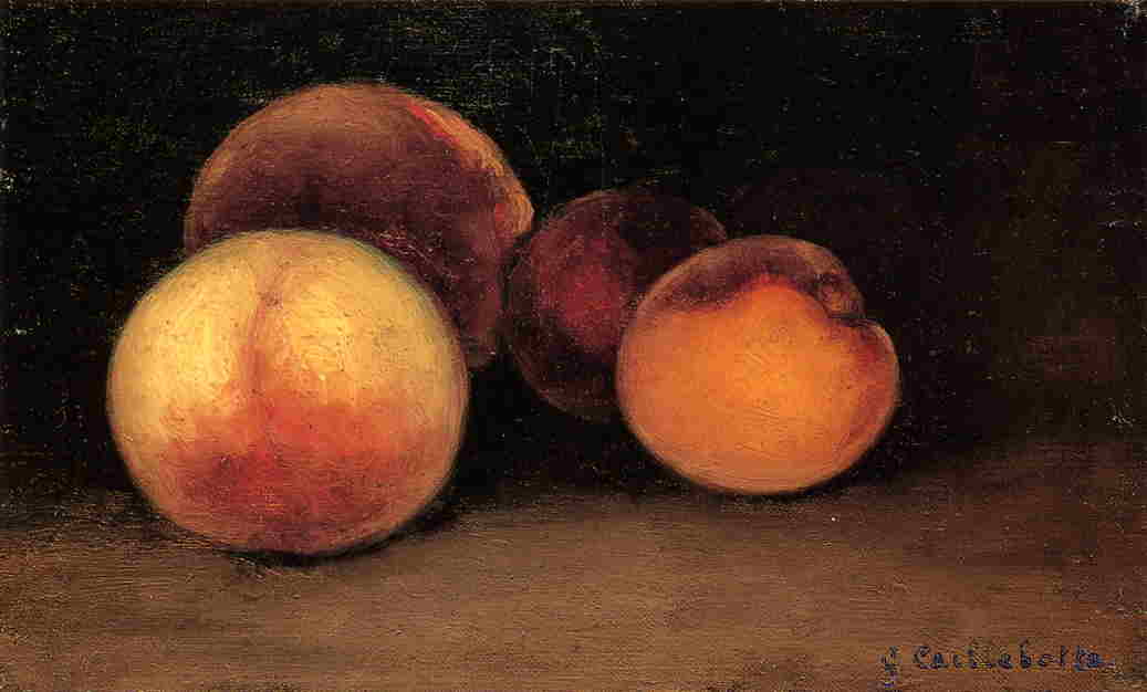 Wikioo.org – La Enciclopedia de las Bellas Artes - Pintura, Obras de arte de Gustave Caillebotte - Duraznos `nectarines` y albaricoques