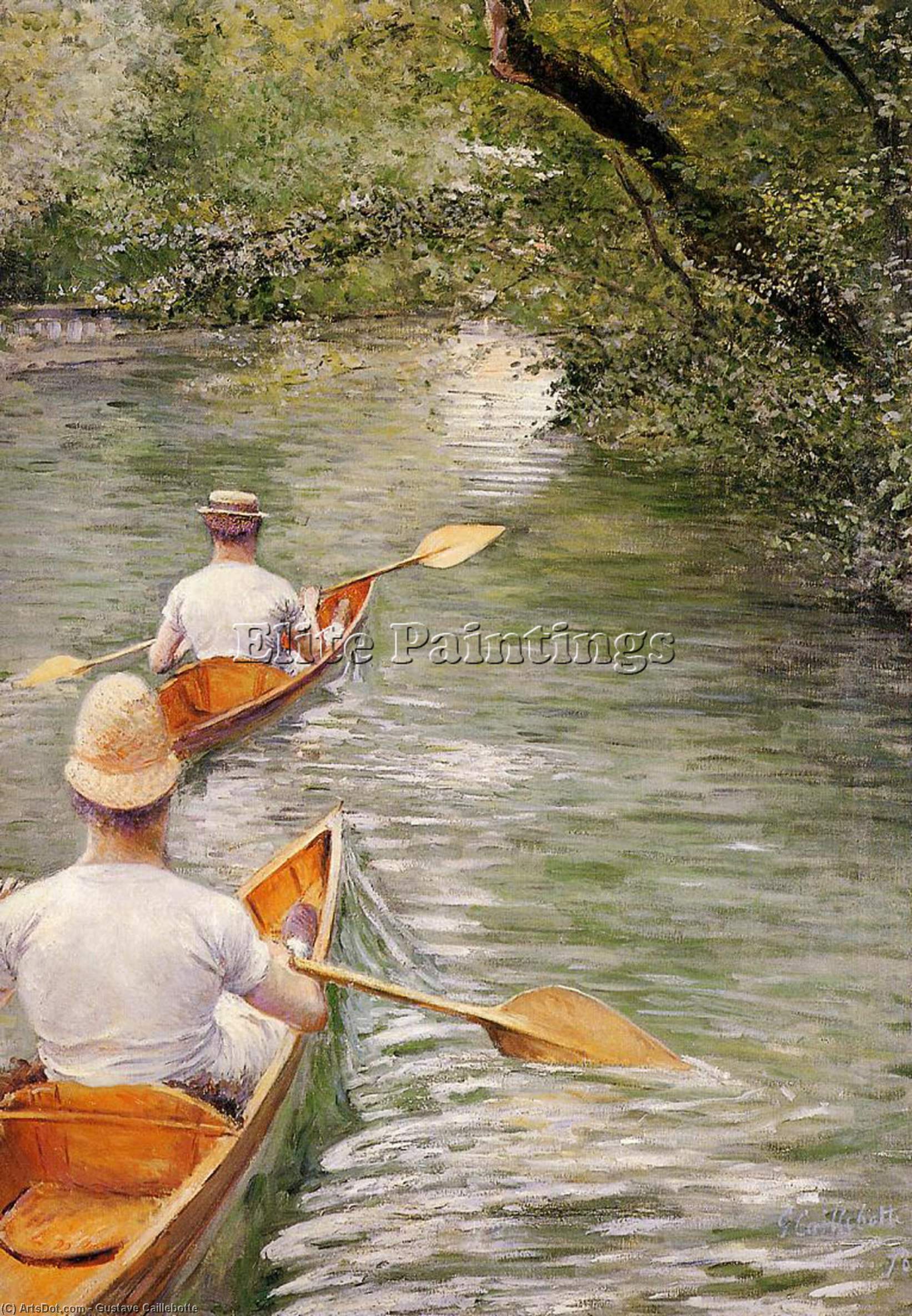 Wikoo.org - موسوعة الفنون الجميلة - اللوحة، العمل الفني Gustave Caillebotte - Perissoires aka The Canoes