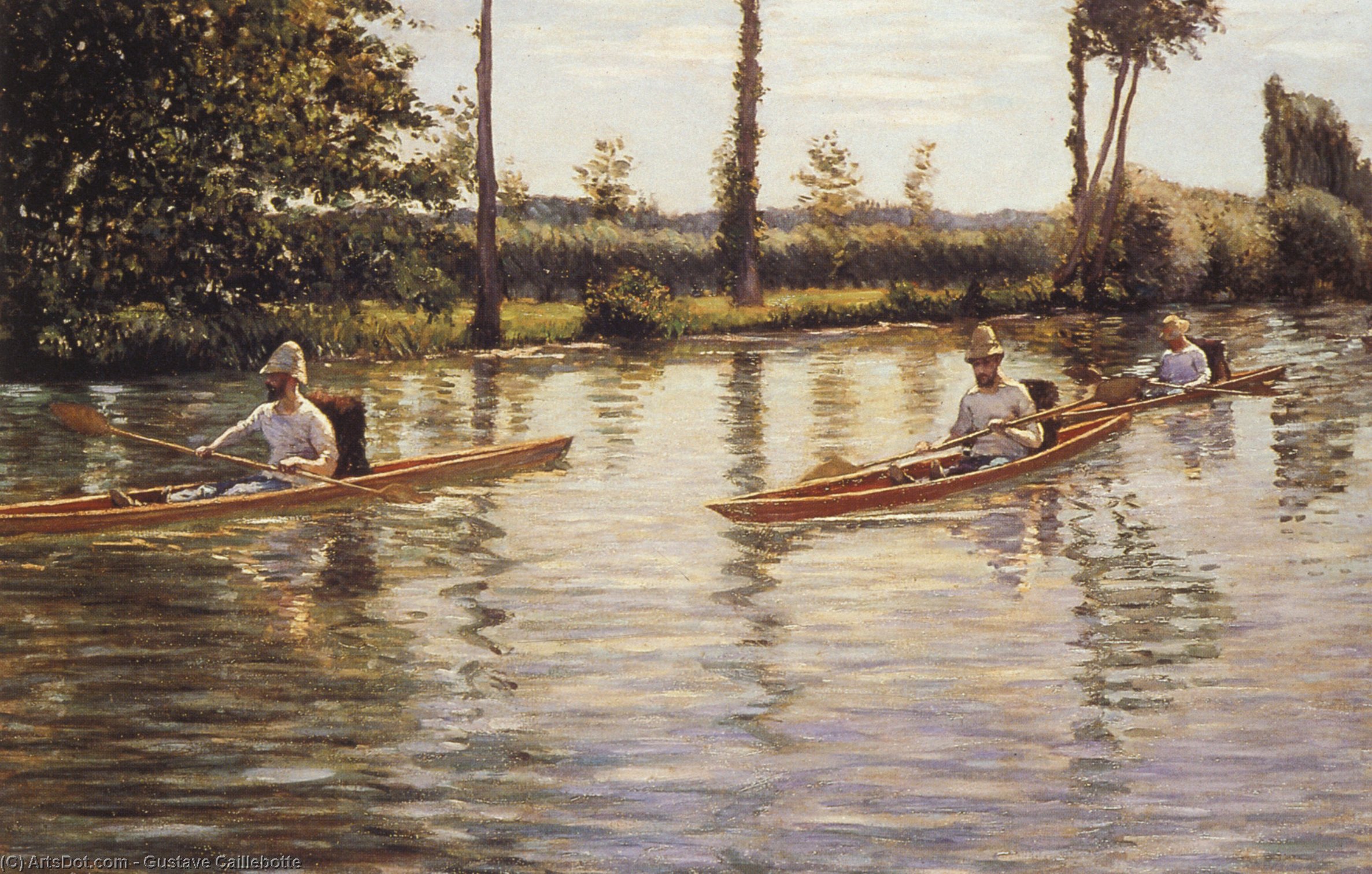 Wikioo.org - The Encyclopedia of Fine Arts - Painting, Artwork by Gustave Caillebotte - Perissoires sur l'Yerres aka Boating on the Yerres