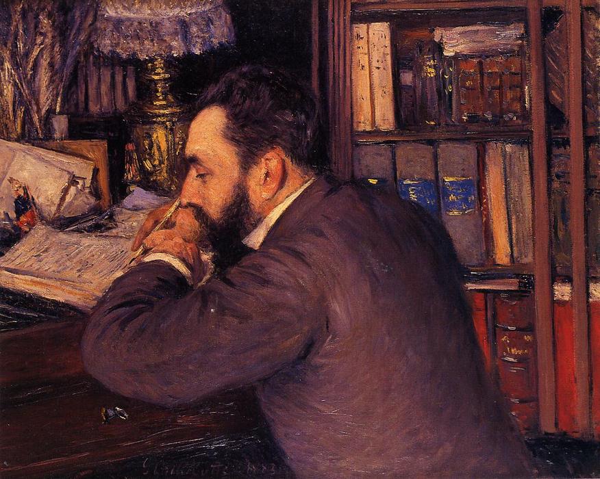 WikiOO.org - Encyclopedia of Fine Arts - Maleri, Artwork Gustave Caillebotte - Portrait of Henri Cordier