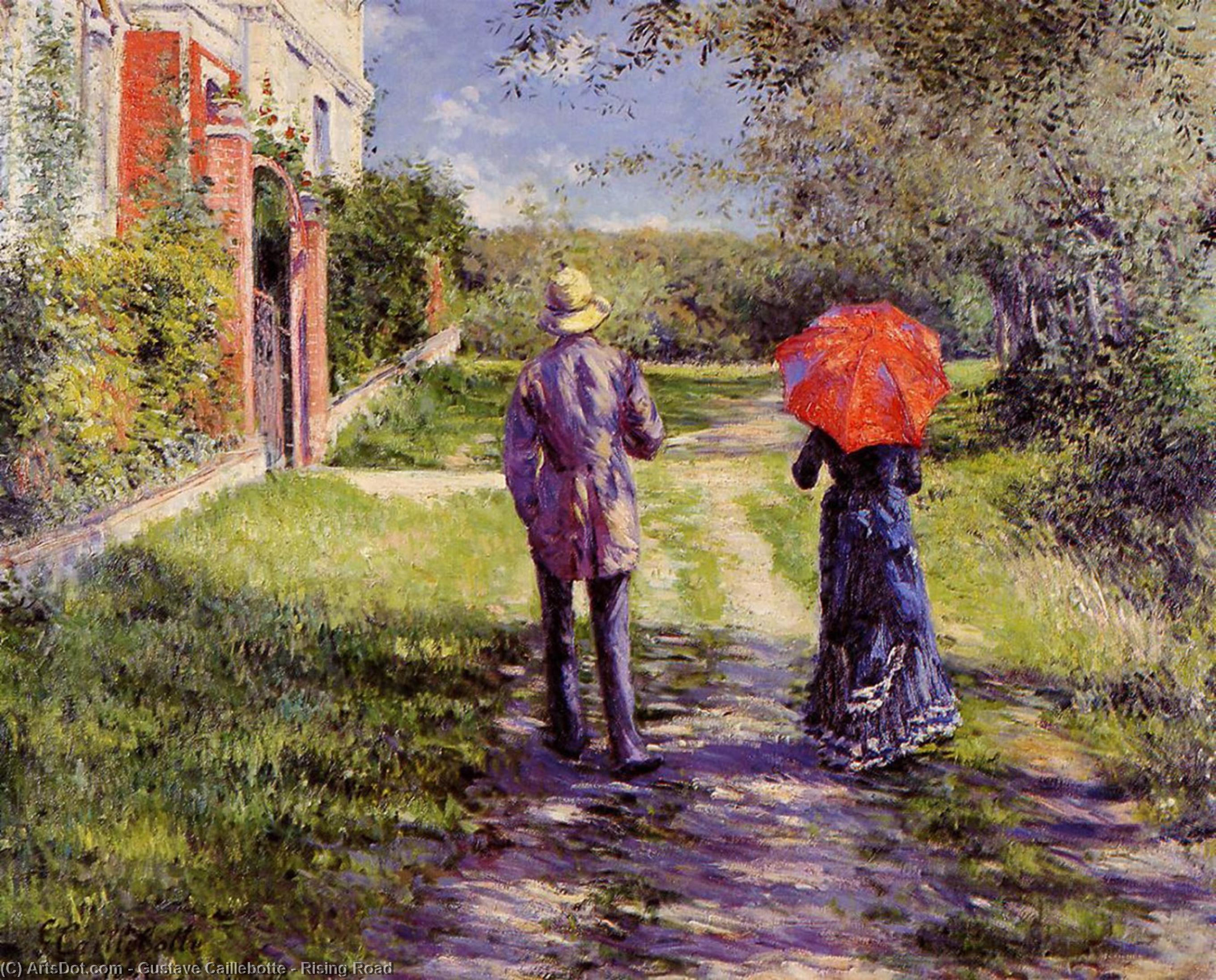 Wikioo.org – La Enciclopedia de las Bellas Artes - Pintura, Obras de arte de Gustave Caillebotte - Rising carretera