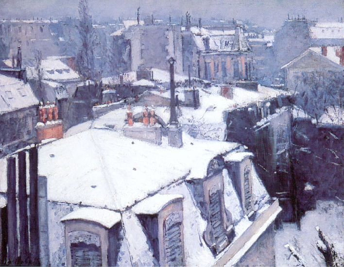 WikiOO.org - دایره المعارف هنرهای زیبا - نقاشی، آثار هنری Gustave Caillebotte - Rooftops Under Snow