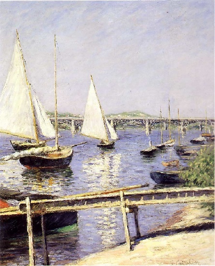 WikiOO.org - Encyclopedia of Fine Arts - Malba, Artwork Gustave Caillebotte - Sailing Boats at Argenteuil