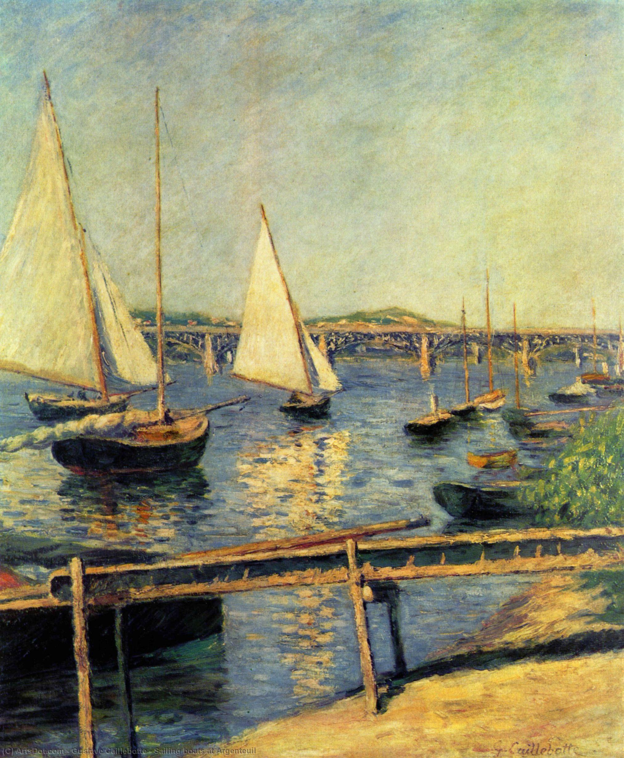 Wikioo.org - The Encyclopedia of Fine Arts - Painting, Artwork by Gustave Caillebotte - Sailing boats at Argenteuil