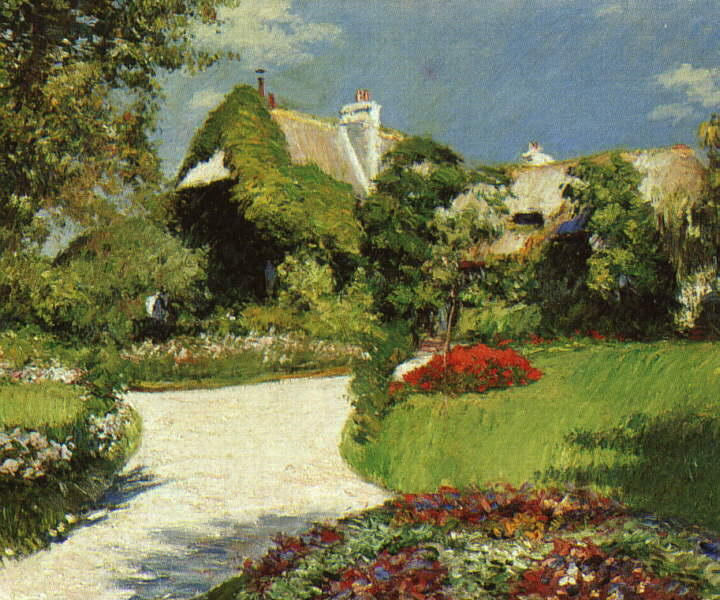 WikiOO.org - אנציקלופדיה לאמנויות יפות - ציור, יצירות אמנות Gustave Caillebotte - Thatched Cottage at Trouville