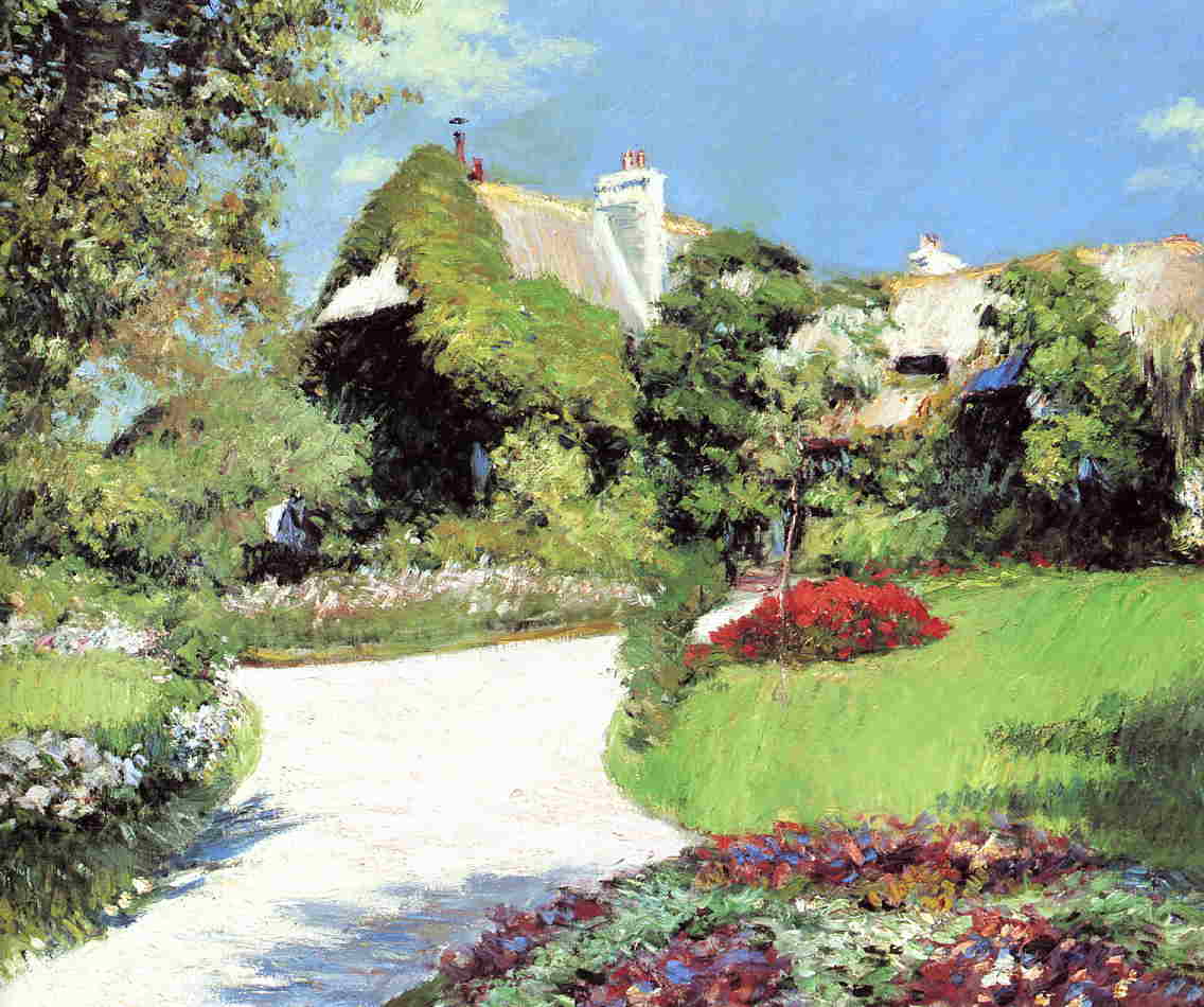 Wikioo.org - The Encyclopedia of Fine Arts - Painting, Artwork by Gustave Caillebotte - Thatched Cottage, Trouville