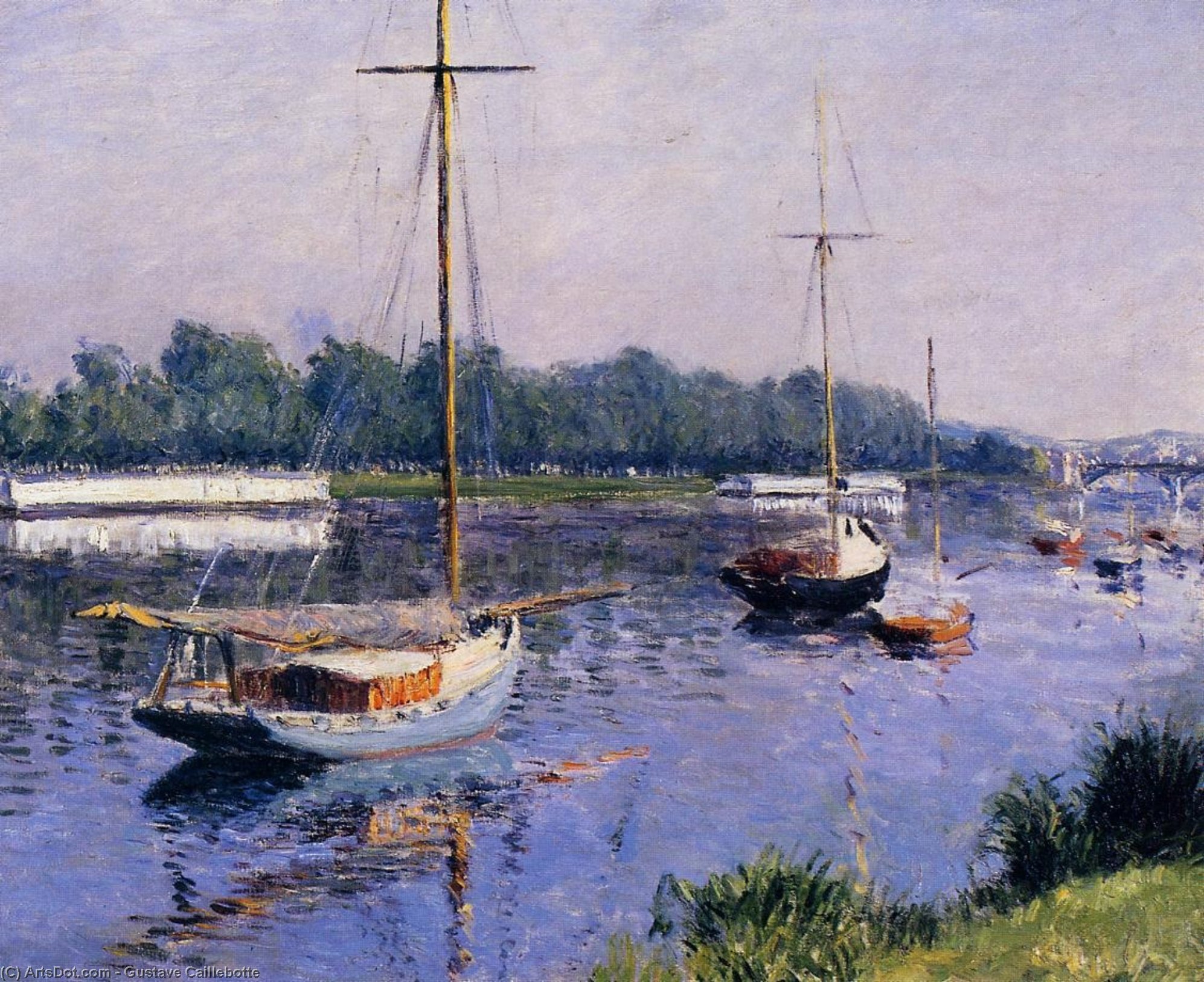Wikioo.org - The Encyclopedia of Fine Arts - Painting, Artwork by Gustave Caillebotte - The Basin at Argenteuil