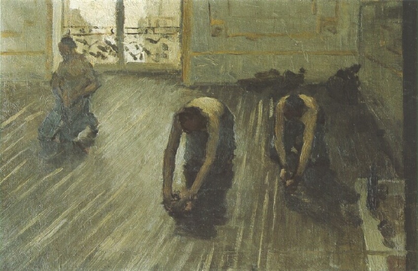 Wikioo.org - The Encyclopedia of Fine Arts - Painting, Artwork by Gustave Caillebotte - The Floor Scrapers (study) 02