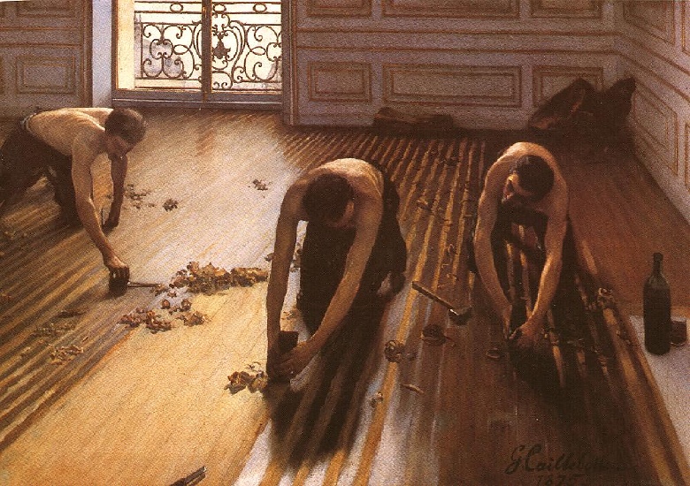 Wikioo.org - The Encyclopedia of Fine Arts - Painting, Artwork by Gustave Caillebotte - The Floor Scrapers aka The Floor Strippers