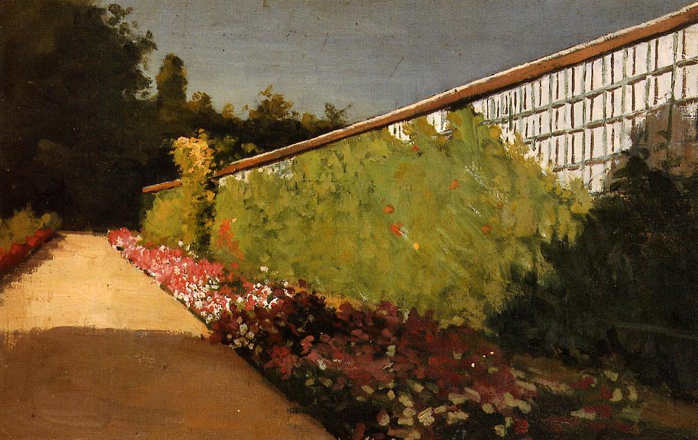 Wikioo.org - The Encyclopedia of Fine Arts - Painting, Artwork by Gustave Caillebotte - The Wall of the Kitchen Garden, Yerres