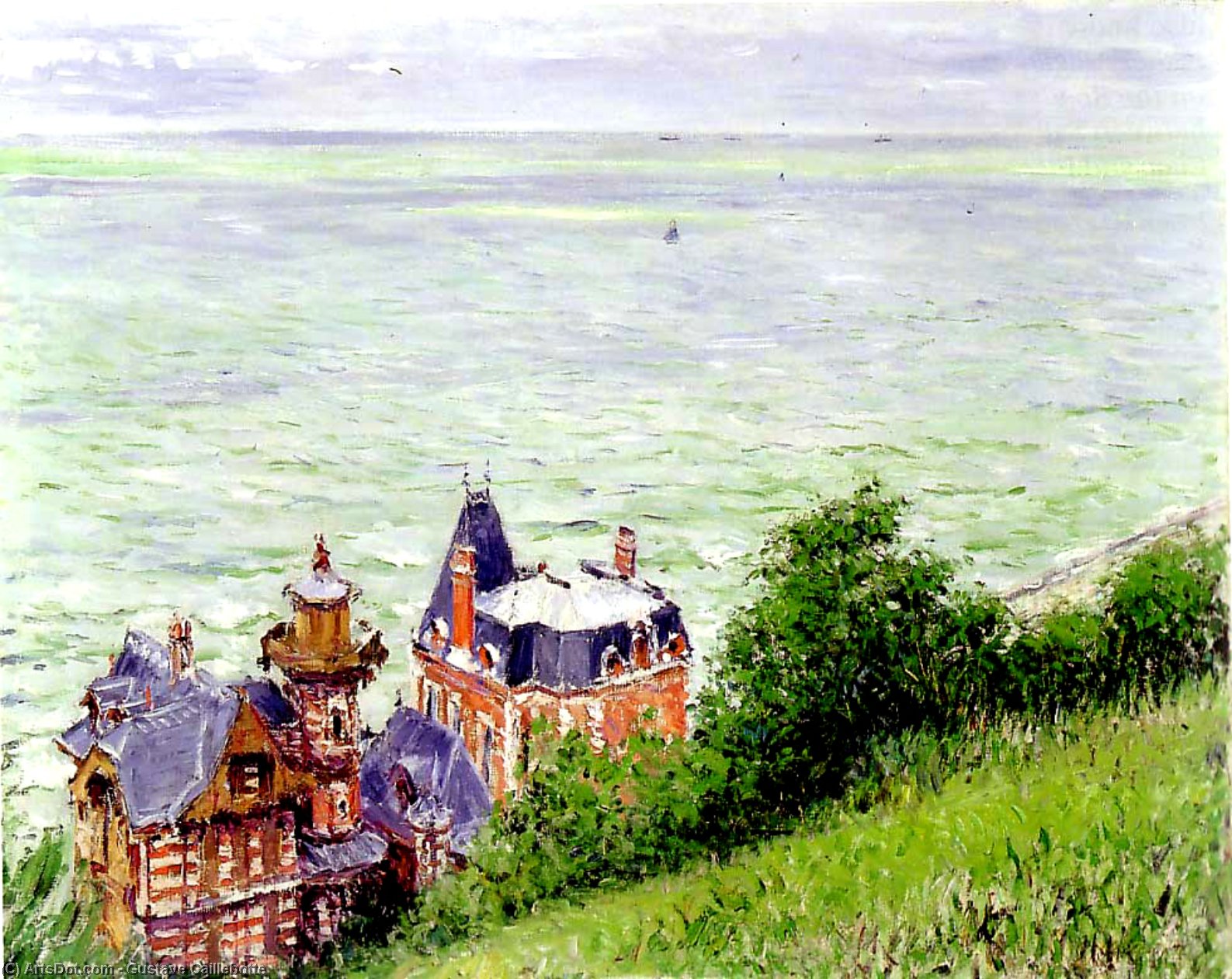 WikiOO.org - 백과 사전 - 회화, 삽화 Gustave Caillebotte - Villas at Trouville