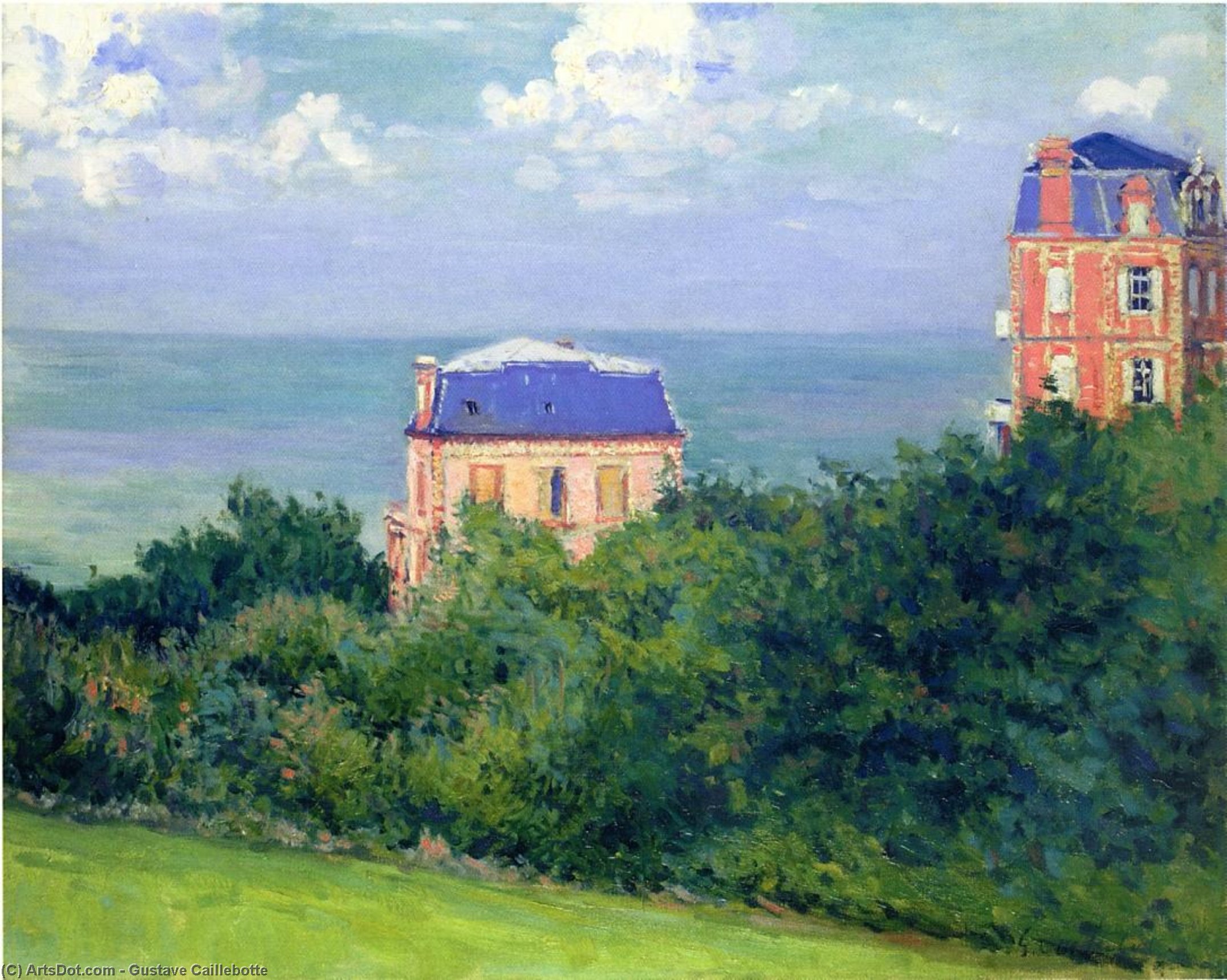 Wikioo.org - The Encyclopedia of Fine Arts - Painting, Artwork by Gustave Caillebotte - Villas at Villers sur Mer
