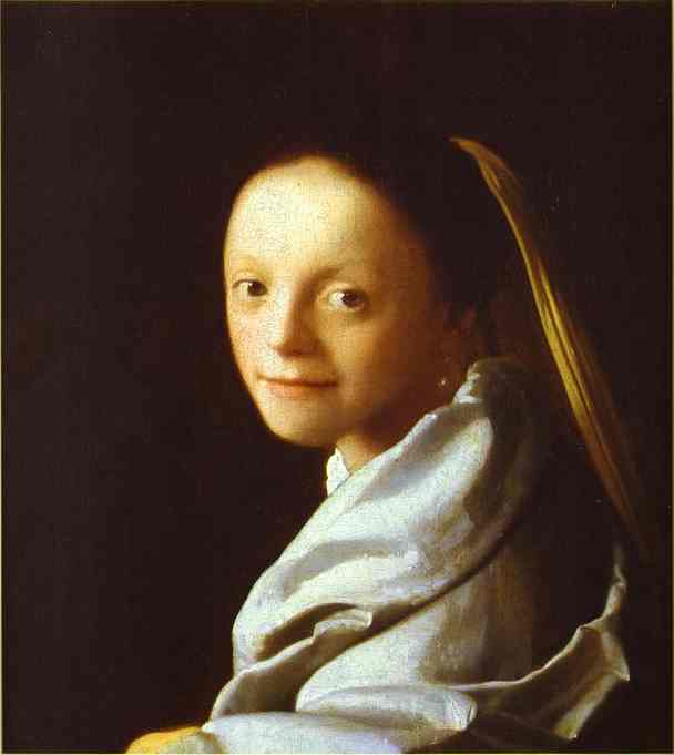WikiOO.org - دایره المعارف هنرهای زیبا - نقاشی، آثار هنری Jan Vermeer - Head of a Girl