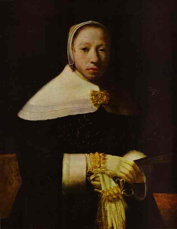 WikiOO.org - دایره المعارف هنرهای زیبا - نقاشی، آثار هنری Jan Vermeer - Portrait of a Woman