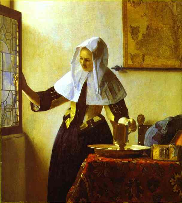 Wikioo.org - The Encyclopedia of Fine Arts - Painting, Artwork by Jan Vermeer - Woman with a Water Jug