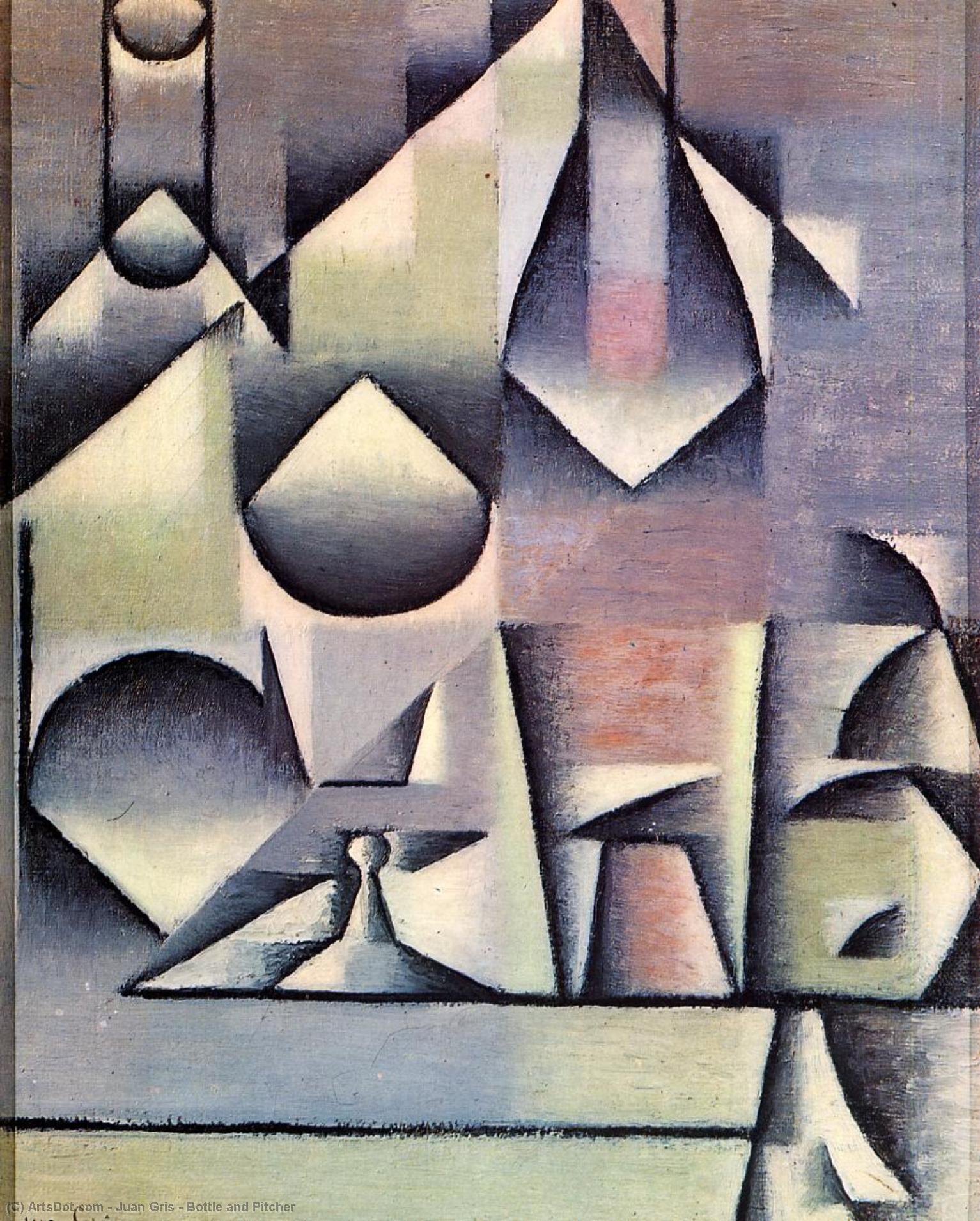 Wikioo.org - The Encyclopedia of Fine Arts - Painting, Artwork by Juan Gris - Bottle and Pitcher