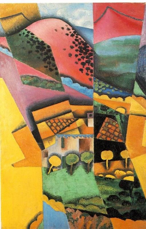 Wikioo.org - The Encyclopedia of Fine Arts - Painting, Artwork by Juan Gris - Landscape at Ceret sunset