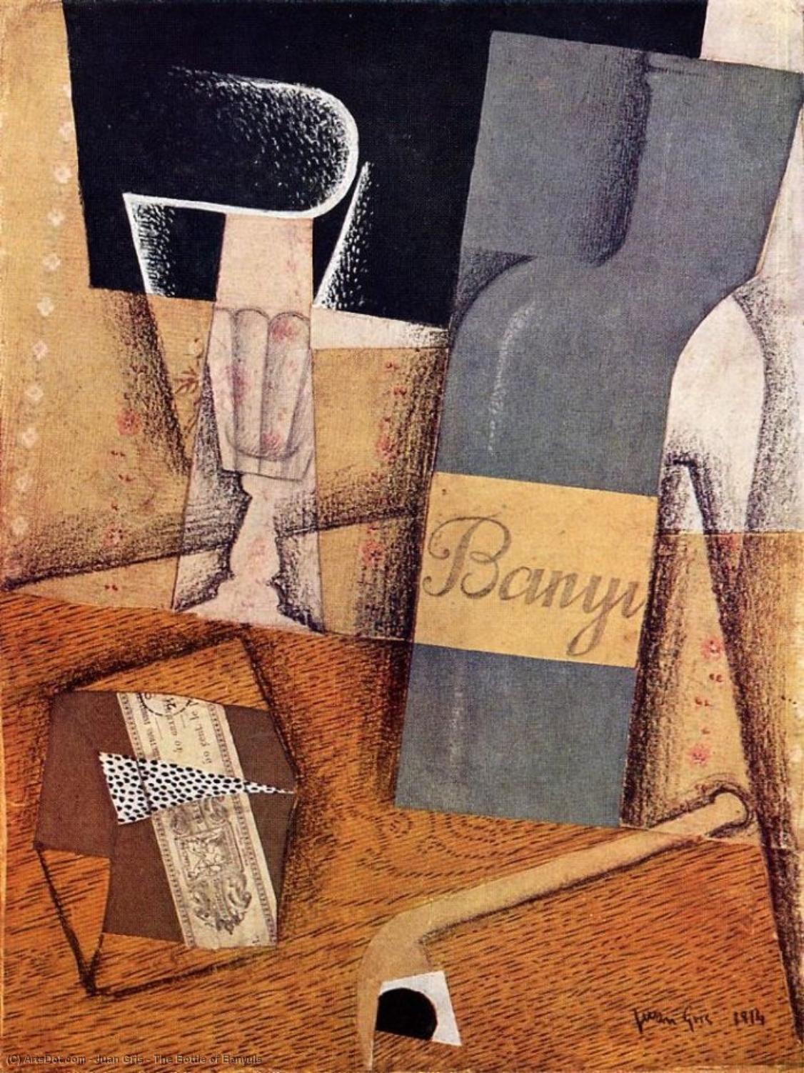 Wikioo.org – La Enciclopedia de las Bellas Artes - Pintura, Obras de arte de Juan Gris - La Botella de Banyuls