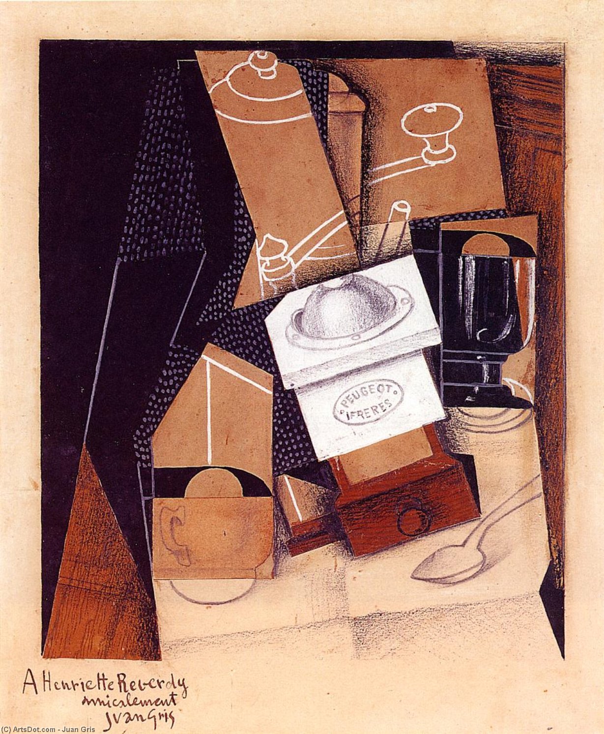 Wikioo.org - The Encyclopedia of Fine Arts - Painting, Artwork by Juan Gris - The Coffee Grinder