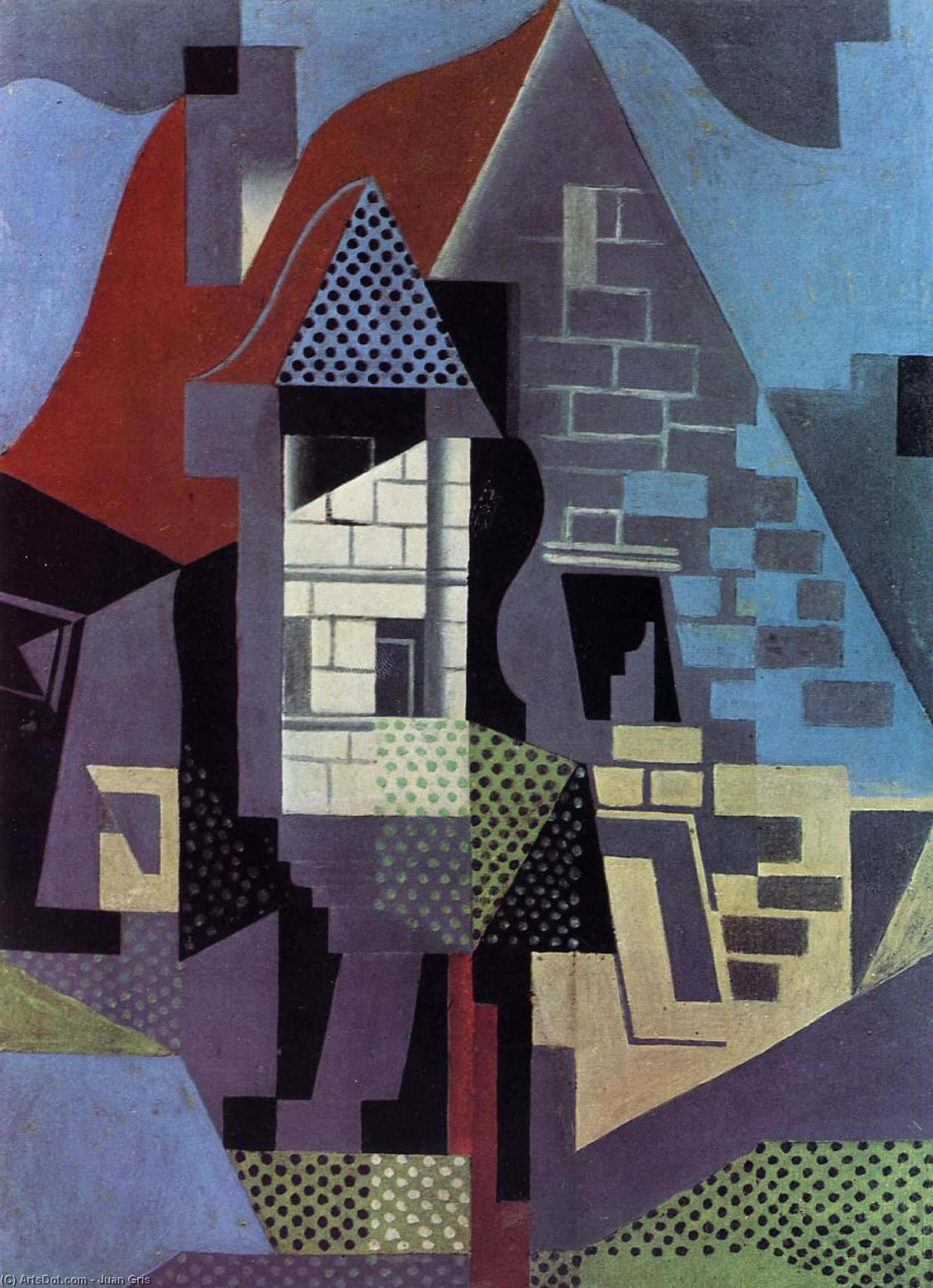 Wikioo.org - The Encyclopedia of Fine Arts - Painting, Artwork by Juan Gris - Landscape at Beaulieu
