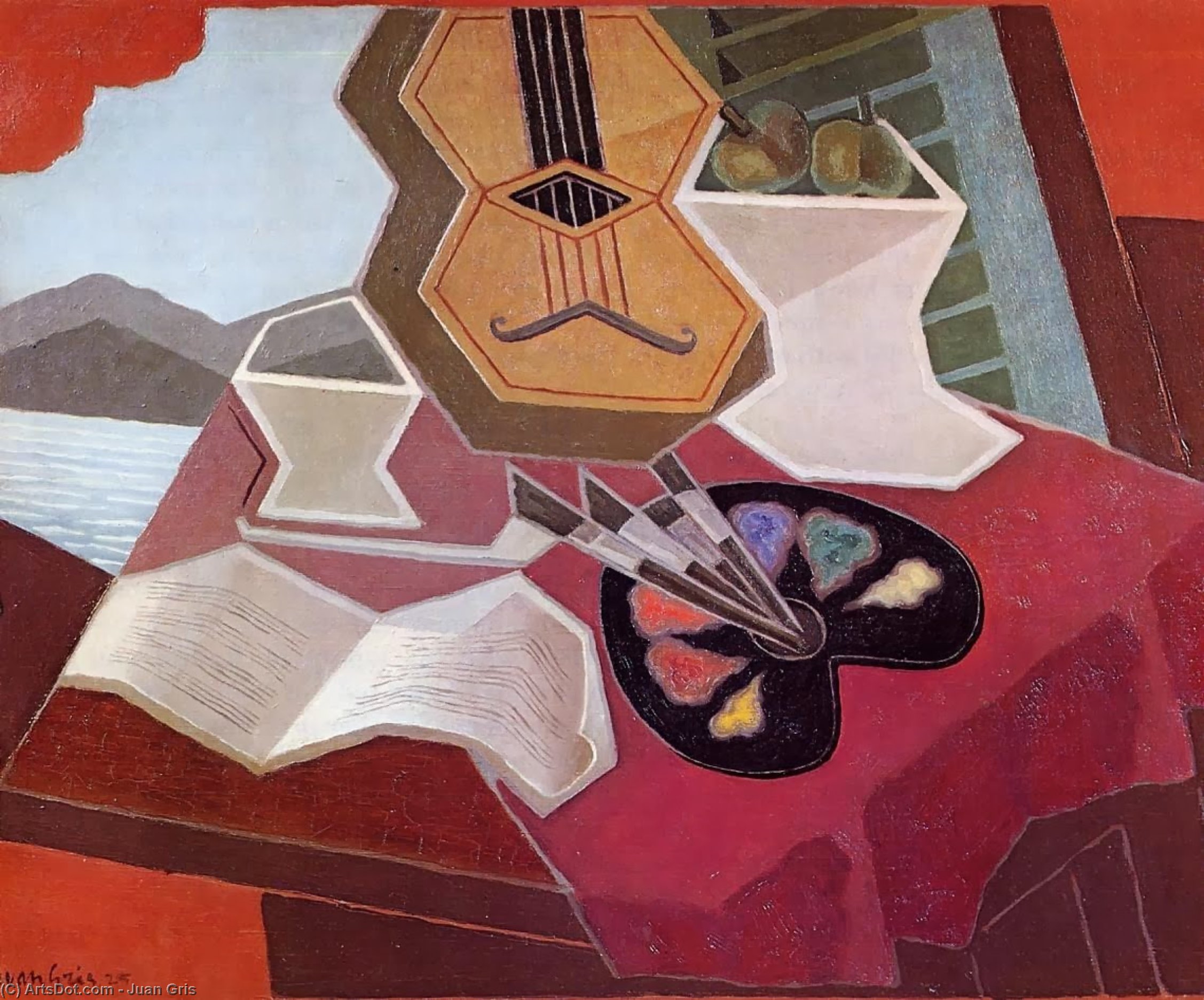 Wikioo.org - The Encyclopedia of Fine Arts - Painting, Artwork by Juan Gris - Table Overlooking the Sea