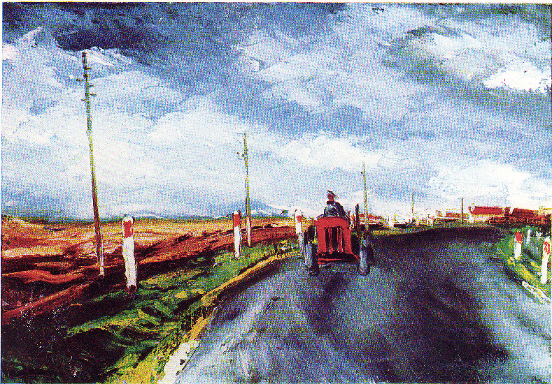 Wikioo.org – La Enciclopedia de las Bellas Artes - Pintura, Obras de arte de Maurice De Vlaminck - El Tractor Rojo