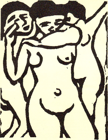Wikoo.org - موسوعة الفنون الجميلة - اللوحة، العمل الفني Maurice De Vlaminck - Three figures (the brothel)