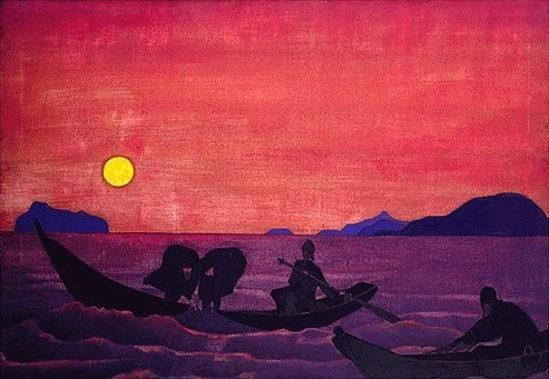Wikioo.org - The Encyclopedia of Fine Arts - Painting, Artwork by Nicholas Roerich - And We Continue Fishing