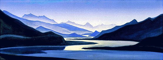 Wikoo.org - موسوعة الفنون الجميلة - اللوحة، العمل الفني Nicholas Roerich - Brahmaputra 1945