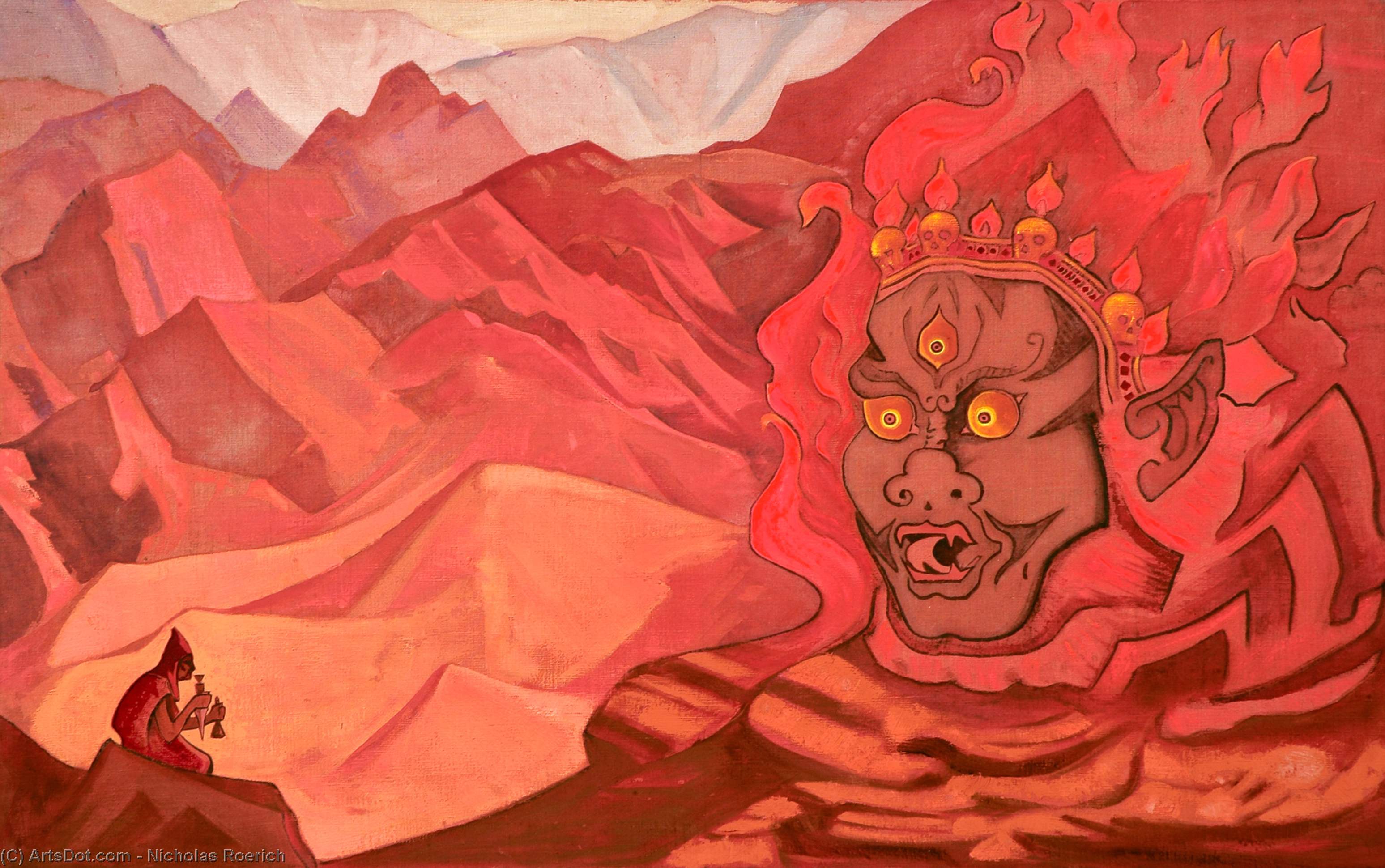 Wikoo.org - موسوعة الفنون الجميلة - اللوحة، العمل الفني Nicholas Roerich - Dorje the Daring One