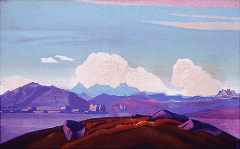 Wikioo.org - The Encyclopedia of Fine Arts - Painting, Artwork by Nicholas Roerich - Everest from Tibet