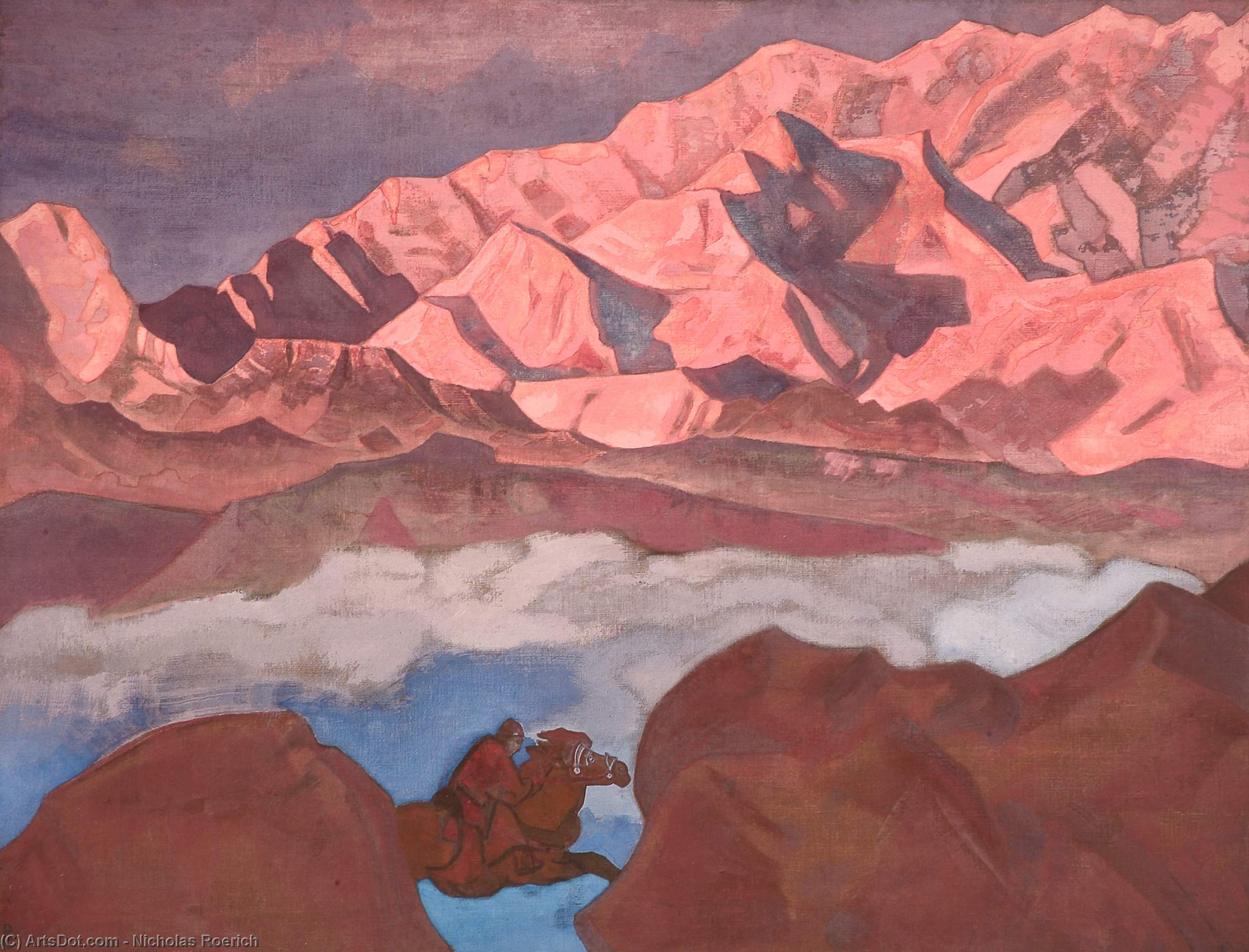 Wikioo.org – L'Encyclopédie des Beaux Arts - Peinture, Oeuvre de Nicholas Roerich - Celui qui se hâte