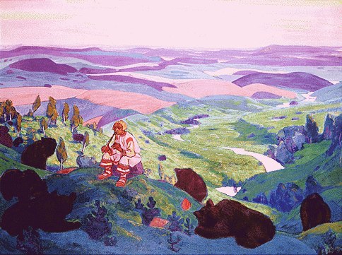 Wikioo.org - The Encyclopedia of Fine Arts - Painting, Artwork by Nicholas Roerich - Human Forefathers