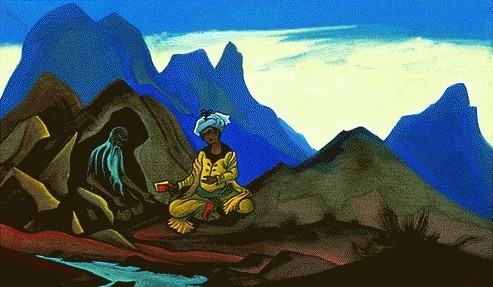 WikiOO.org - Encyclopedia of Fine Arts - Målning, konstverk Nicholas Roerich - Iskander and the Hermit