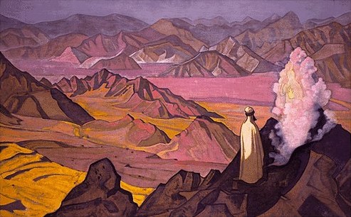 WikiOO.org - אנציקלופדיה לאמנויות יפות - ציור, יצירות אמנות Nicholas Roerich - Mohammed on Mt Hira 1925