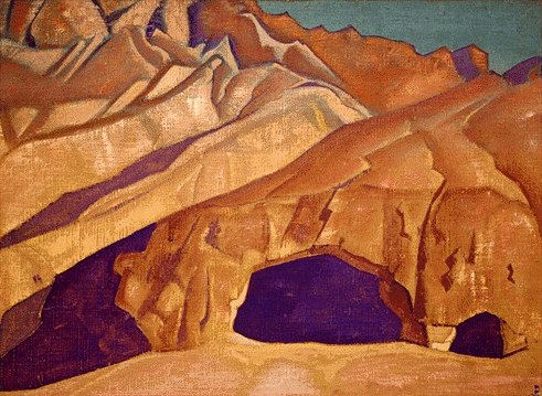 Wikioo.org - The Encyclopedia of Fine Arts - Painting, Artwork by Nicholas Roerich - Rocks with Buddhistic Caves