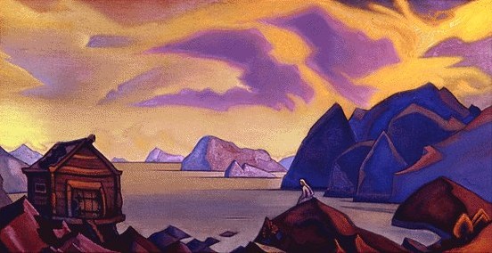 Wikoo.org - موسوعة الفنون الجميلة - اللوحة، العمل الفني Nicholas Roerich - She Who Waits