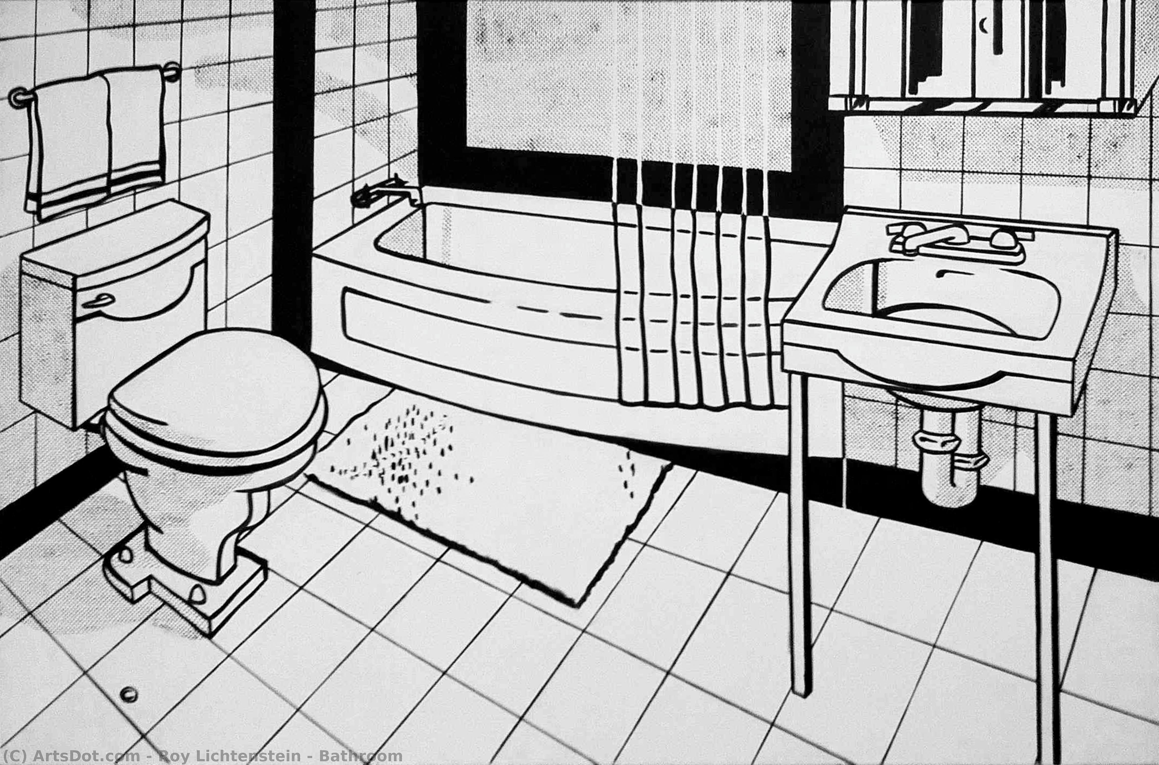 Wikioo.org - สารานุกรมวิจิตรศิลป์ - จิตรกรรม Roy Lichtenstein - Bathroom