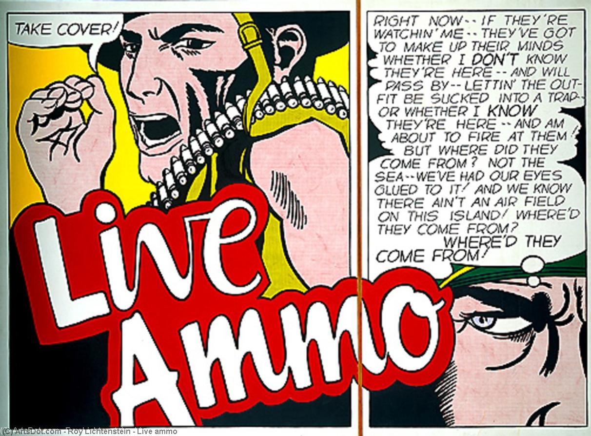 Wikioo.org - The Encyclopedia of Fine Arts - Painting, Artwork by Roy Lichtenstein - Live ammo