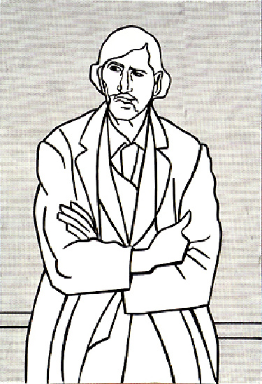 Wikioo.org - Die Enzyklopädie bildender Kunst - Malerei, Kunstwerk von Roy Lichtenstein - Manwithfoldedarms ( cezanne )