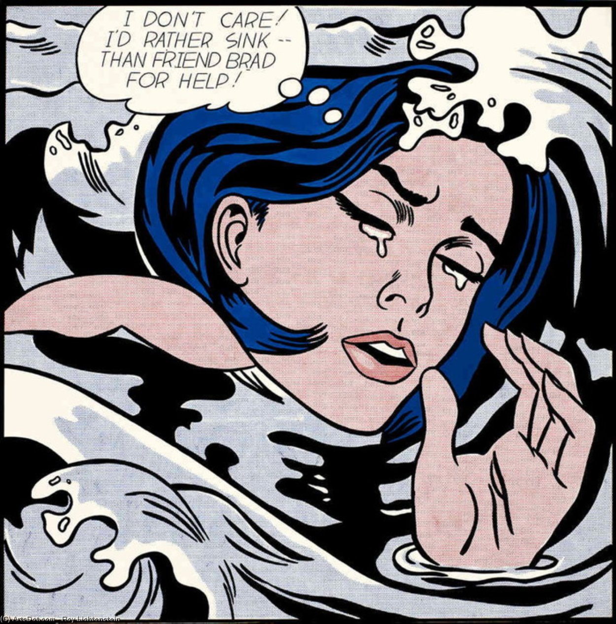 Wikoo.org - موسوعة الفنون الجميلة - اللوحة، العمل الفني Roy Lichtenstein - Drowning girl
