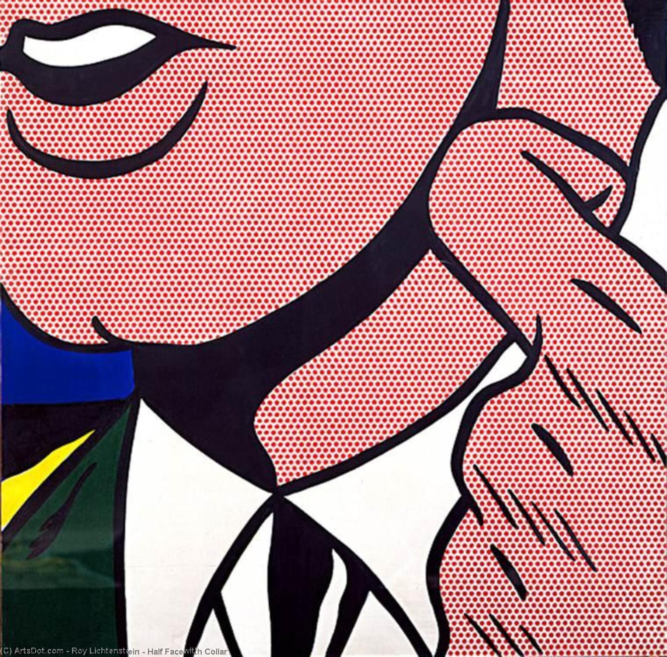 WikiOO.org - Güzel Sanatlar Ansiklopedisi - Resim, Resimler Roy Lichtenstein - Half Face with Collar