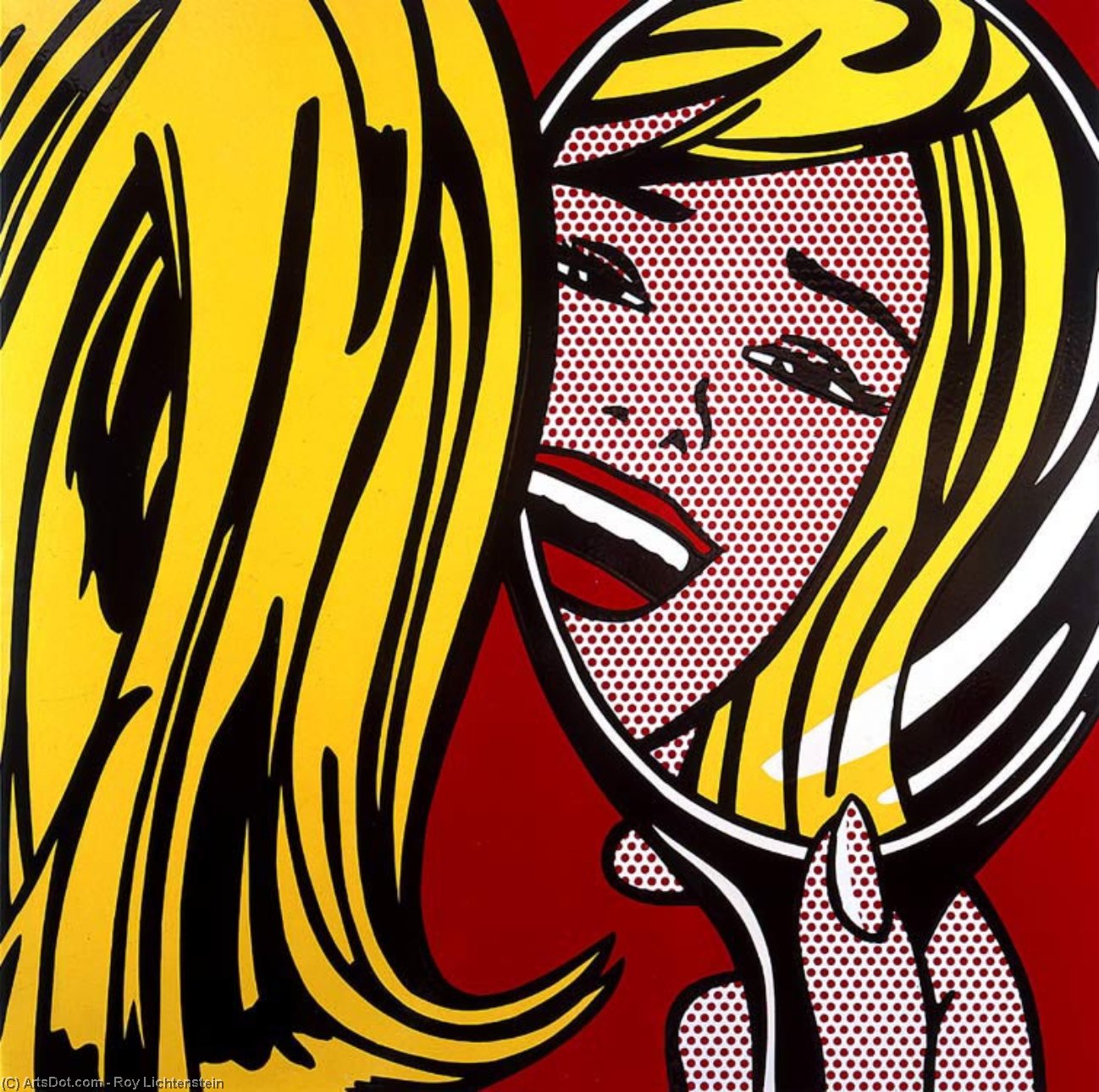 WikiOO.org – 美術百科全書 - 繪畫，作品 Roy Lichtenstein -  女孩 在  镜像