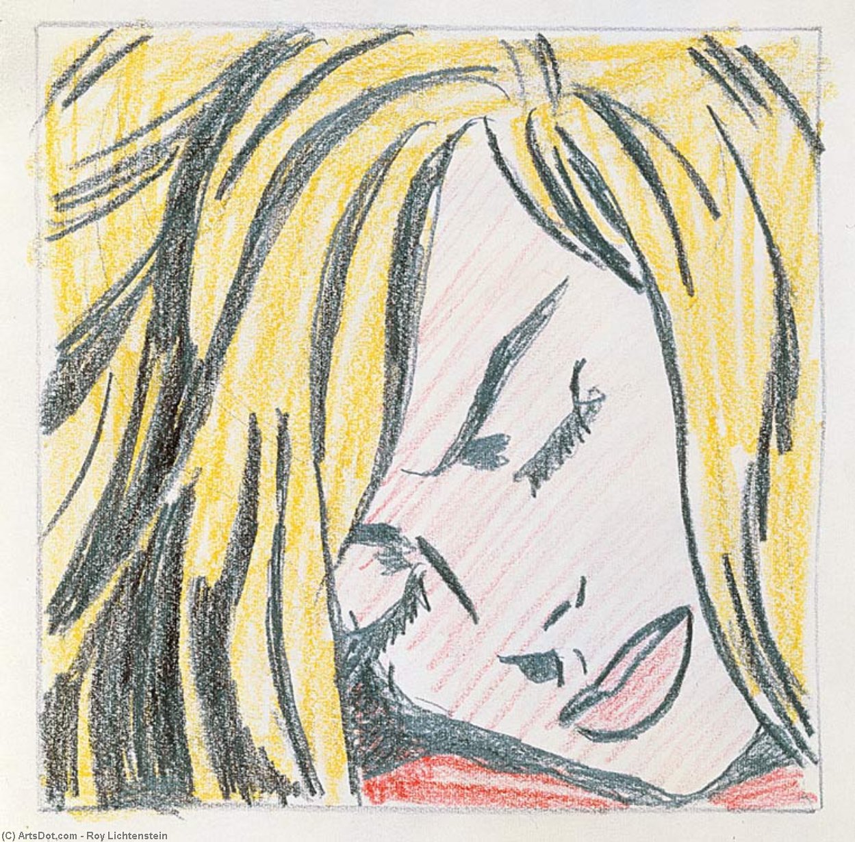 Wikioo.org - The Encyclopedia of Fine Arts - Painting, Artwork by Roy Lichtenstein - Sleeping Girl