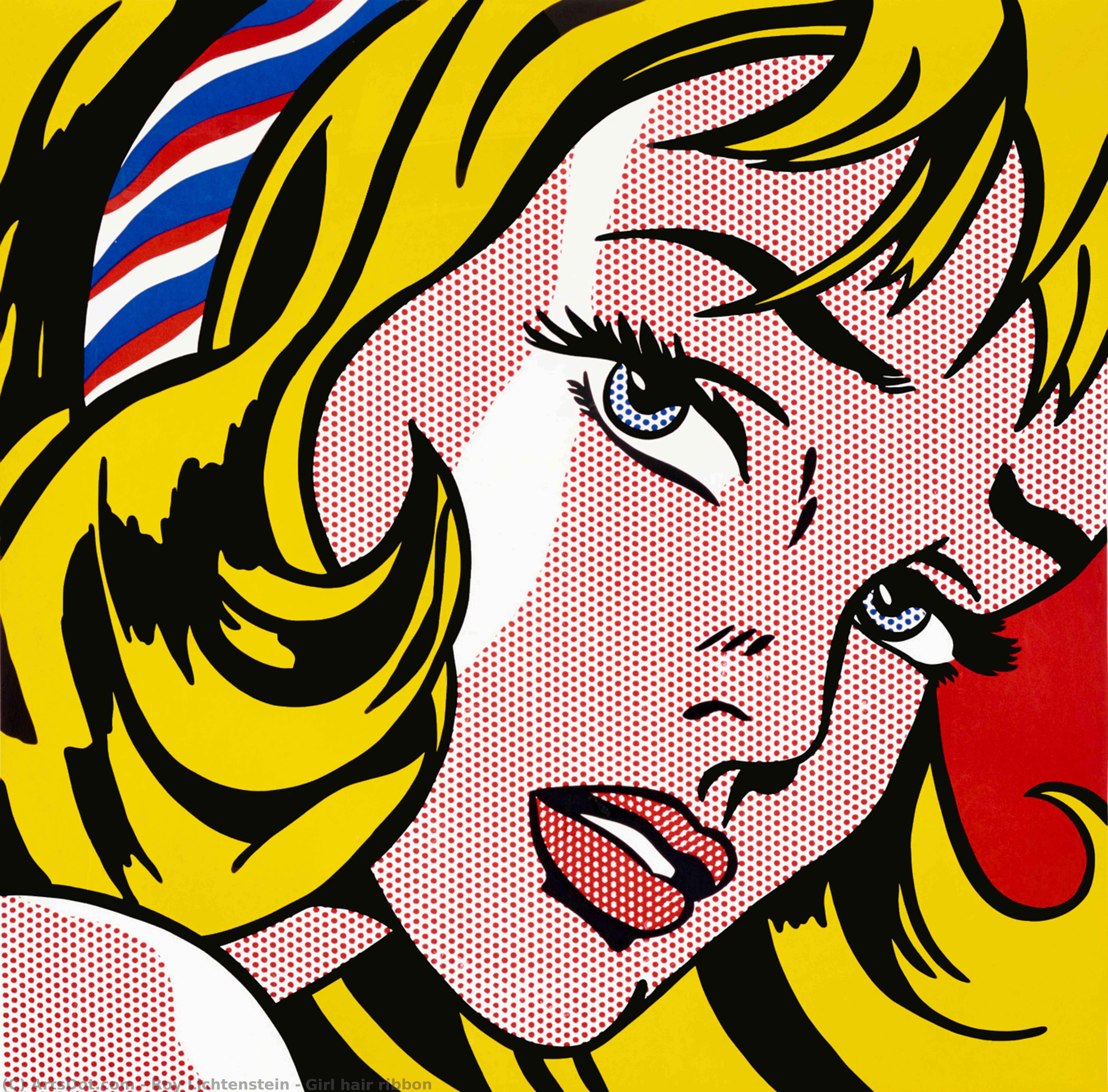 WikiOO.org - دایره المعارف هنرهای زیبا - نقاشی، آثار هنری Roy Lichtenstein - Girl hair ribbon