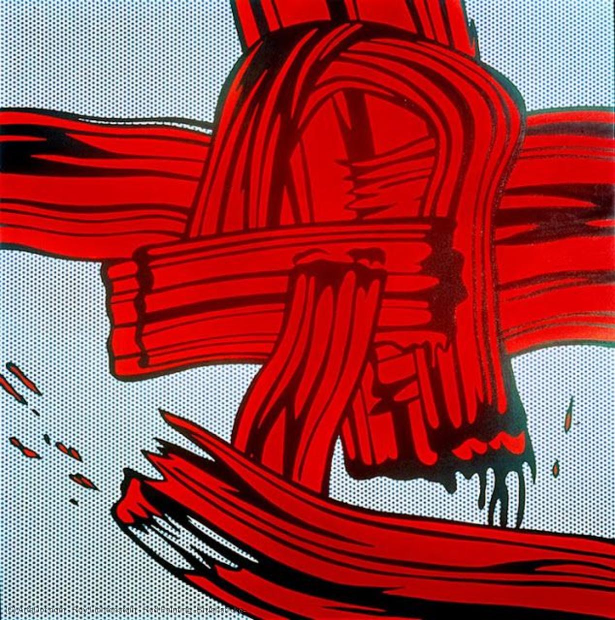 WikiOO.org - Εγκυκλοπαίδεια Καλών Τεχνών - Ζωγραφική, έργα τέχνης Roy Lichtenstein - Red Painting (Brushstroke)